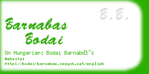 barnabas bodai business card